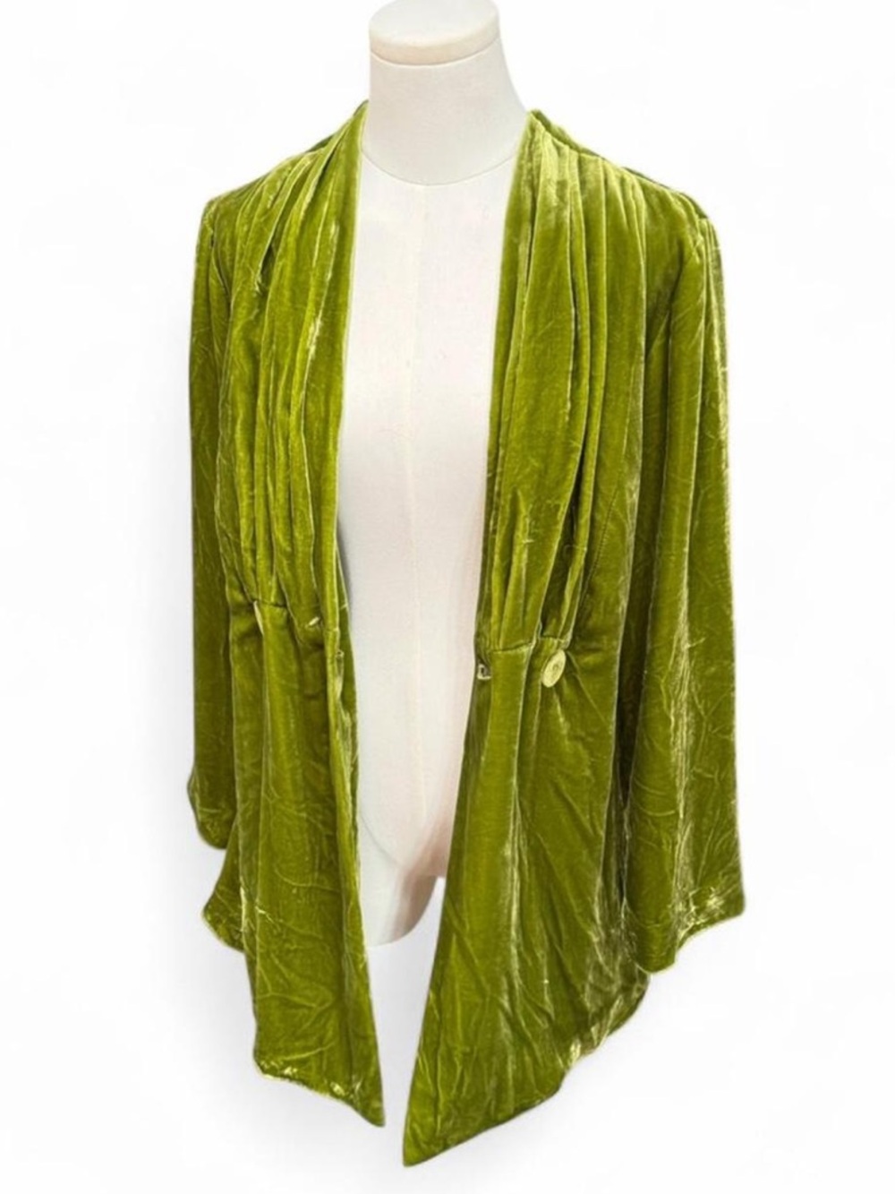 silk blend vintage Y2K pear green silk & rayon velvet jacket oversized blazer